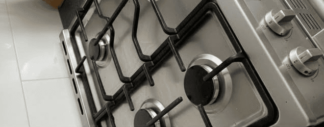 Gas hob after cleaning