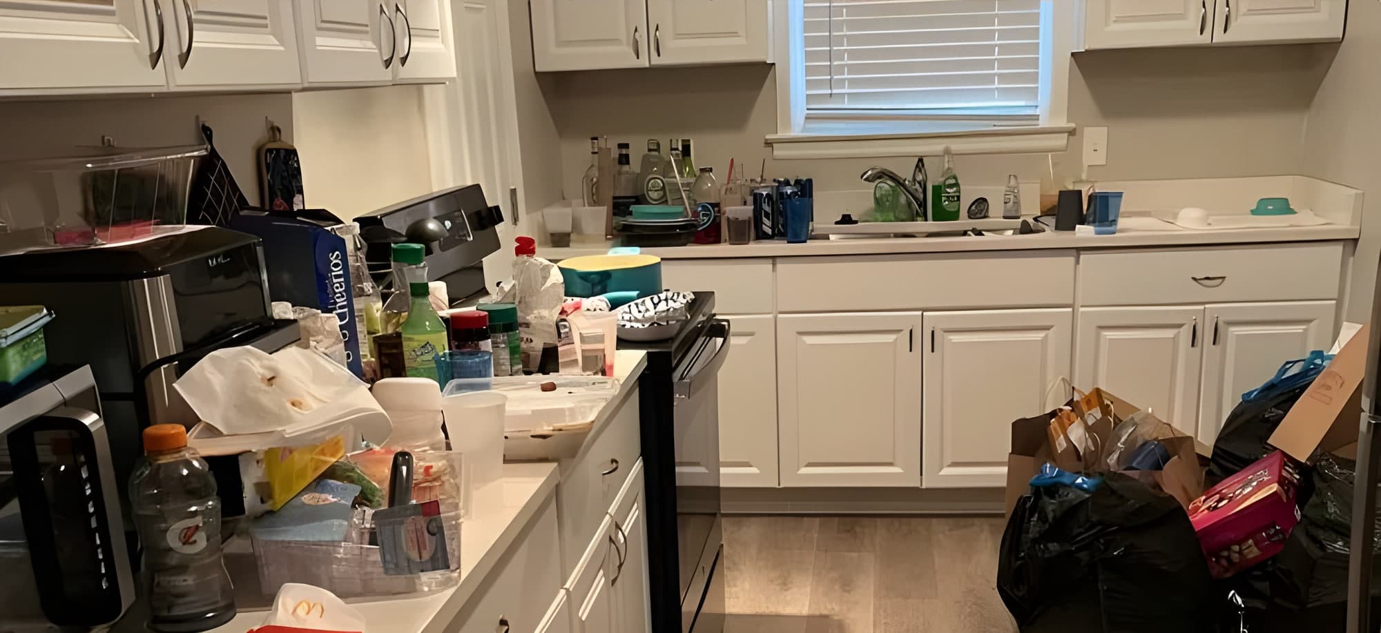 Kitchen before cleaning