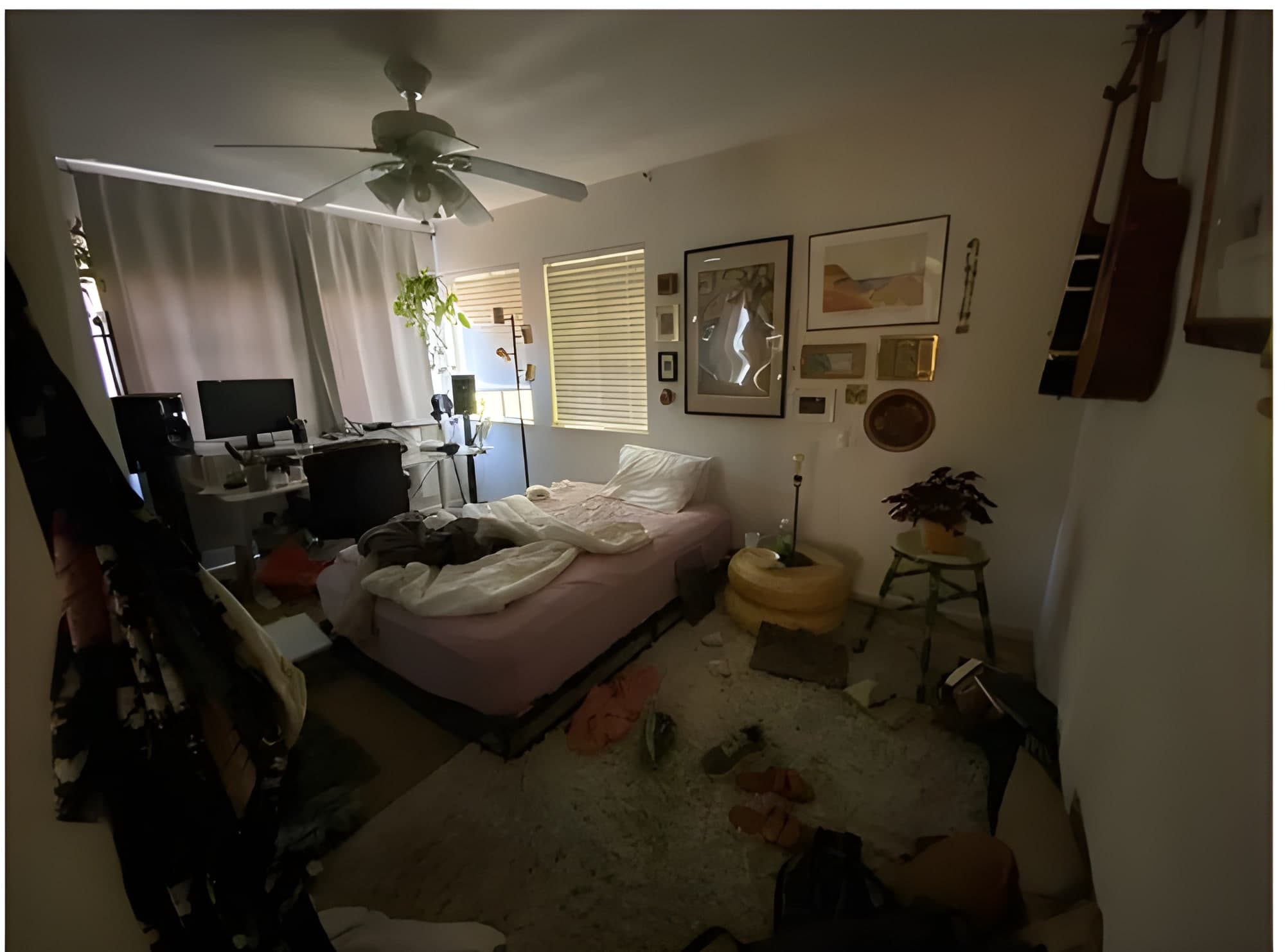 Bedroom before cleaning